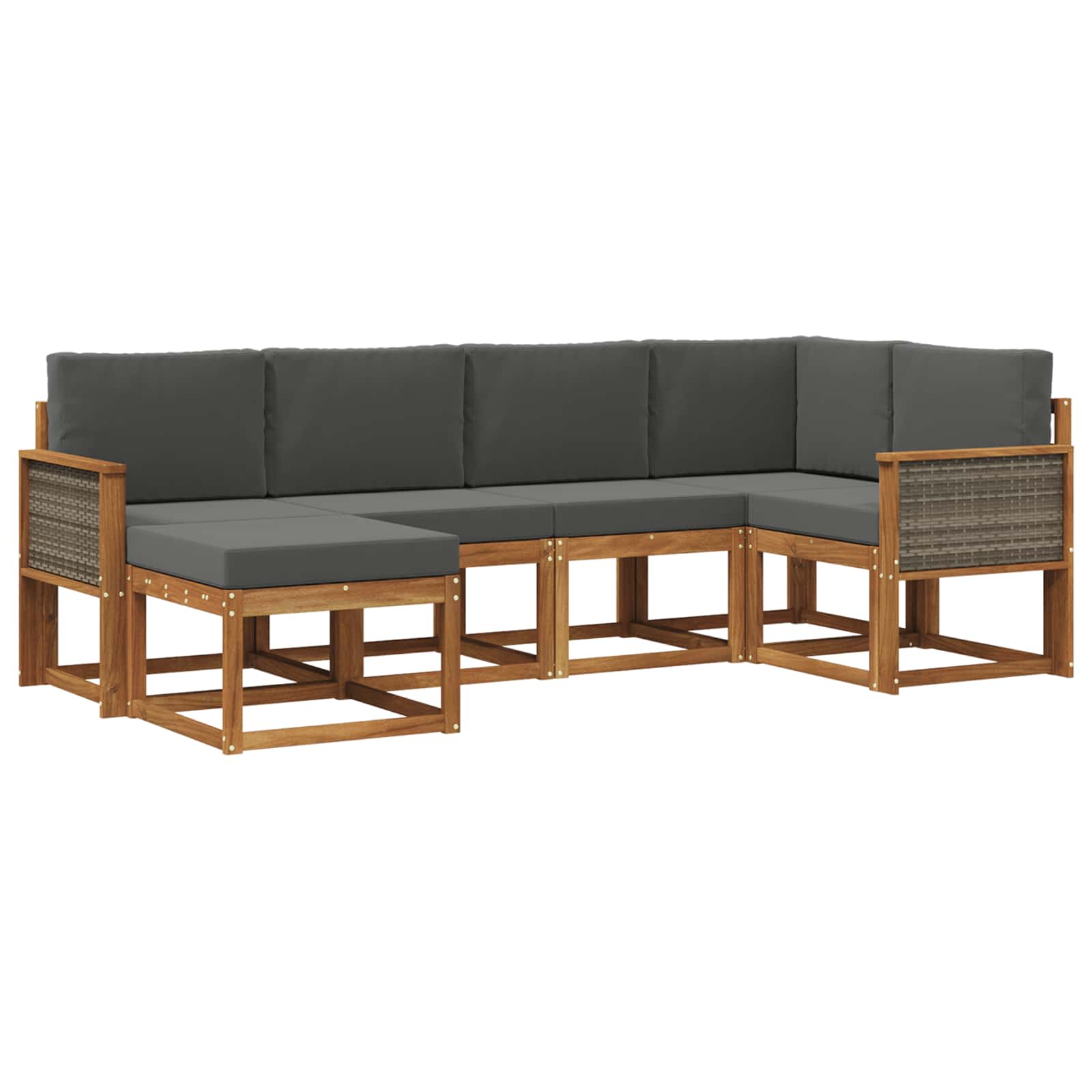 Set vanjskih sofa 6 pcs Prirodna i antracit Poliester