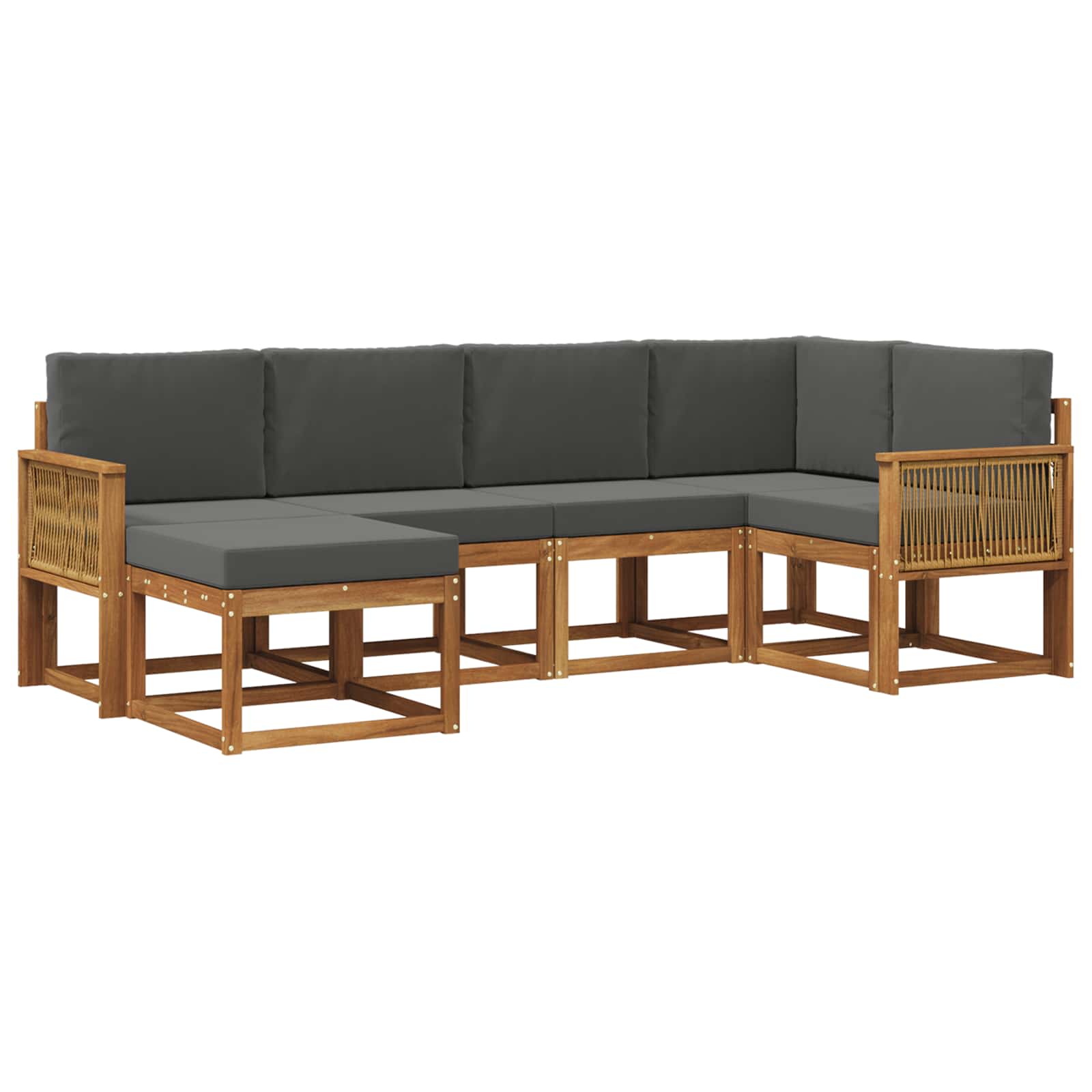 Set vanjskih sofa 6 pcs Prirodna i antracit Poliester