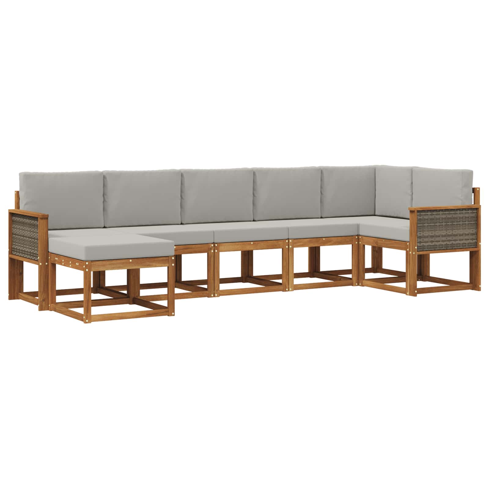 Set vanjskih sofa 7 pcs Prirodna i svjetlosiva Poliester