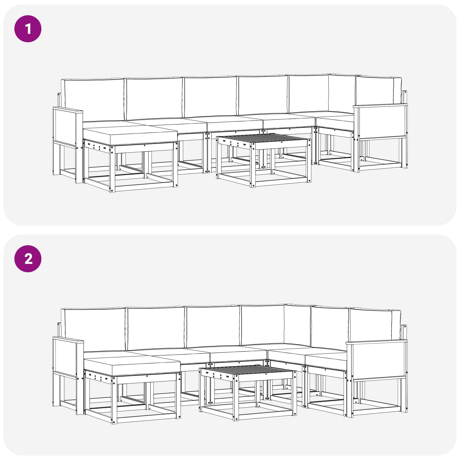 Set vanjskih sofa s jastukom 8 pcs Prirodna i bež Poliester