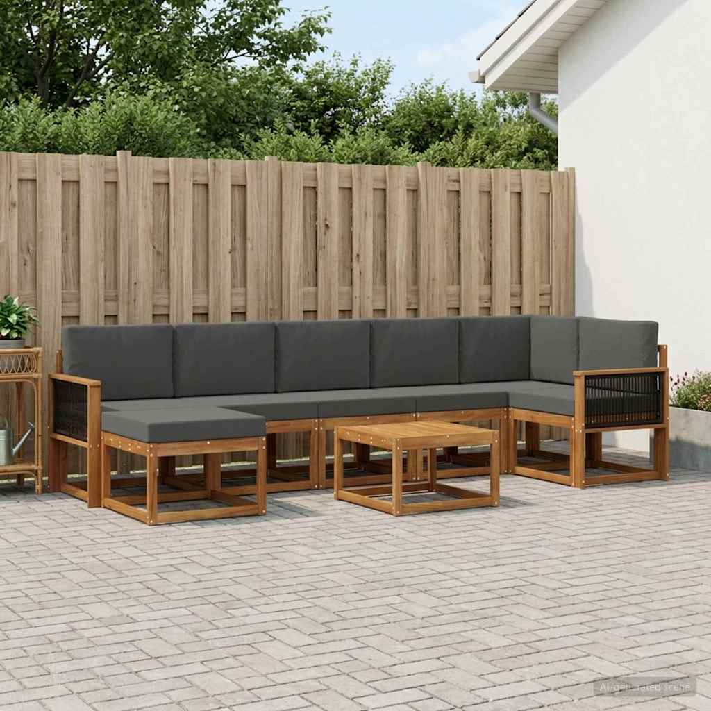 Set vanjskih sofa 8 kom. Prirodna i antracit Poliester