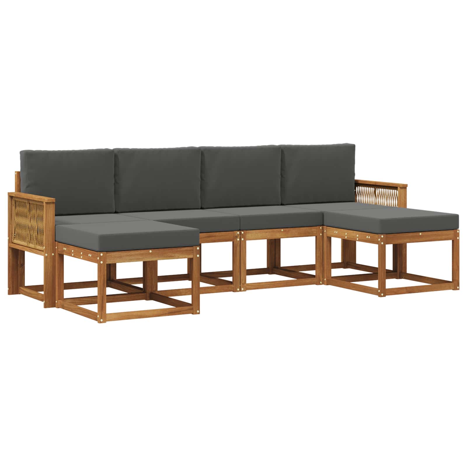 Set vanjskih sofa 6 pcs Prirodna i antracit Poliester