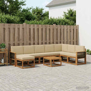 Set vanjskih sofa 9 kom. Prirodna i bež Poliester