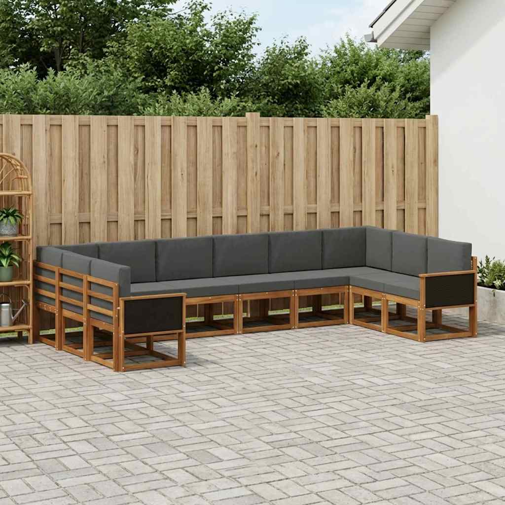Set vanjskih sofa 10 pcs Prirodna i antracit