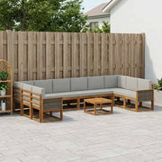 Set vanjskih sofa 11 kom. Prirodna i svjetlosiva