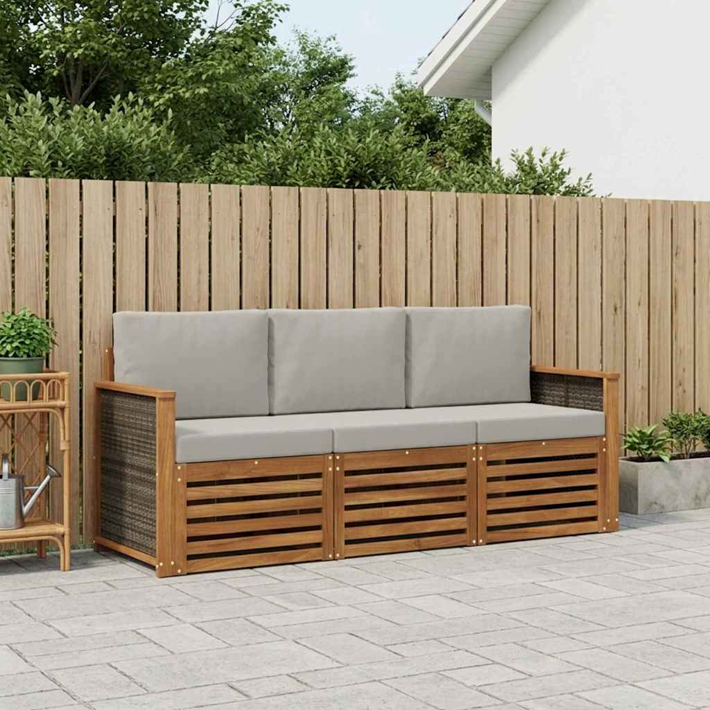 Setovi sofa s jastukom 3 pcs Čvrsto drvo akacije