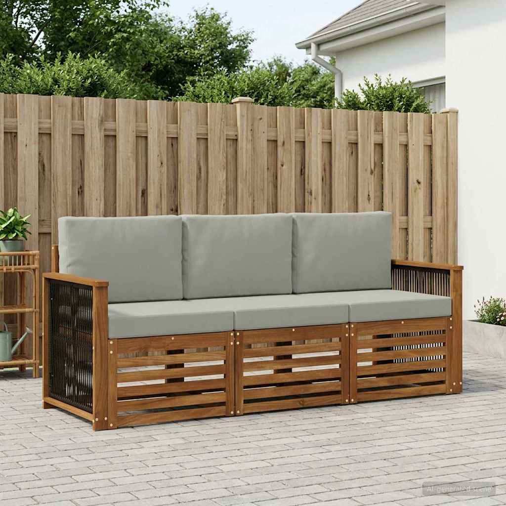 Setovi sofa s jastukom 3 pcs Čvrsto drvo akacije