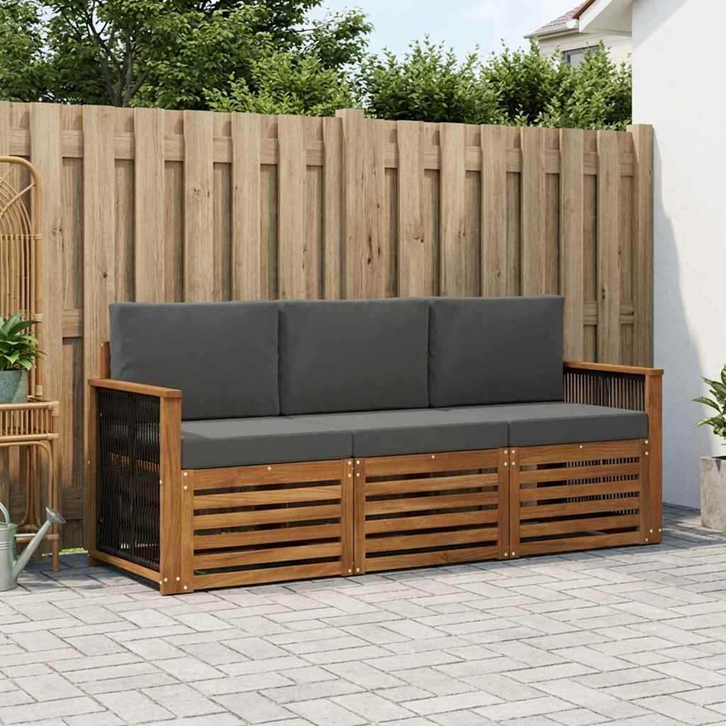 Setovi sofa s jastukom 3 pcs Čvrsto drvo akacije