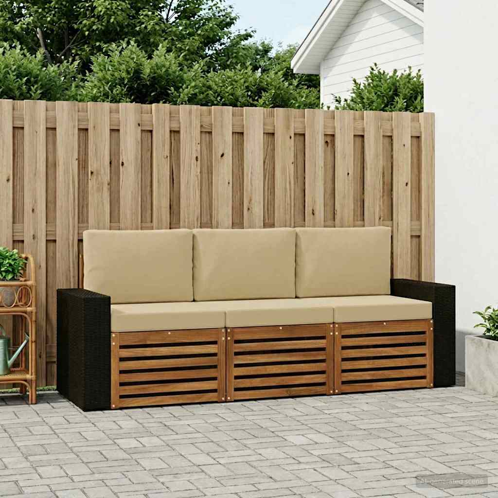 Setovi sofa 3 kom. Čvrsto drvo akacije