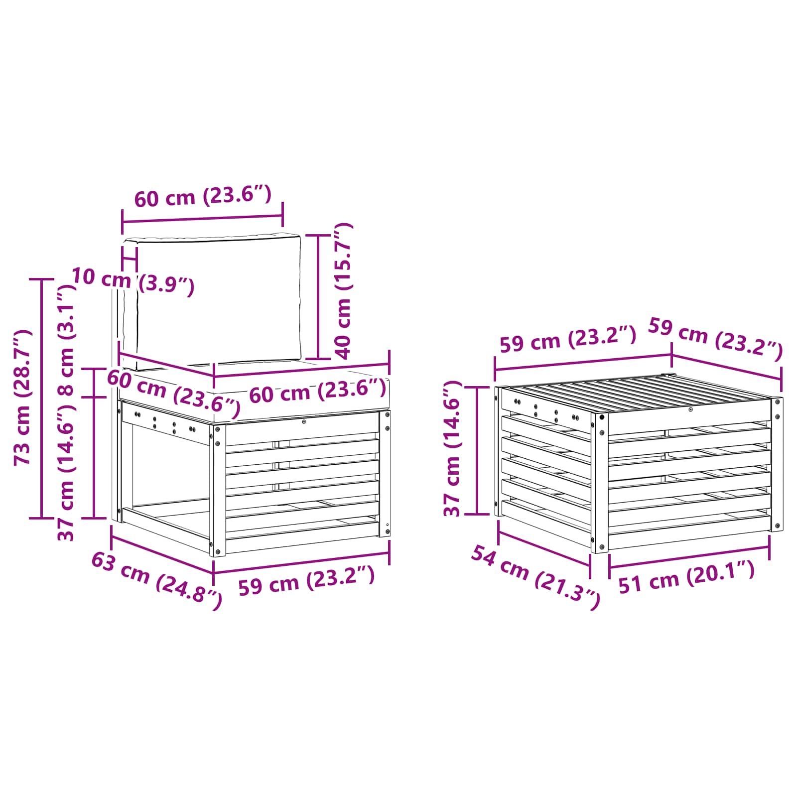 Set vanjskih sofa 5 pcs Prirodna i antracit Čvrsto drvo akacije