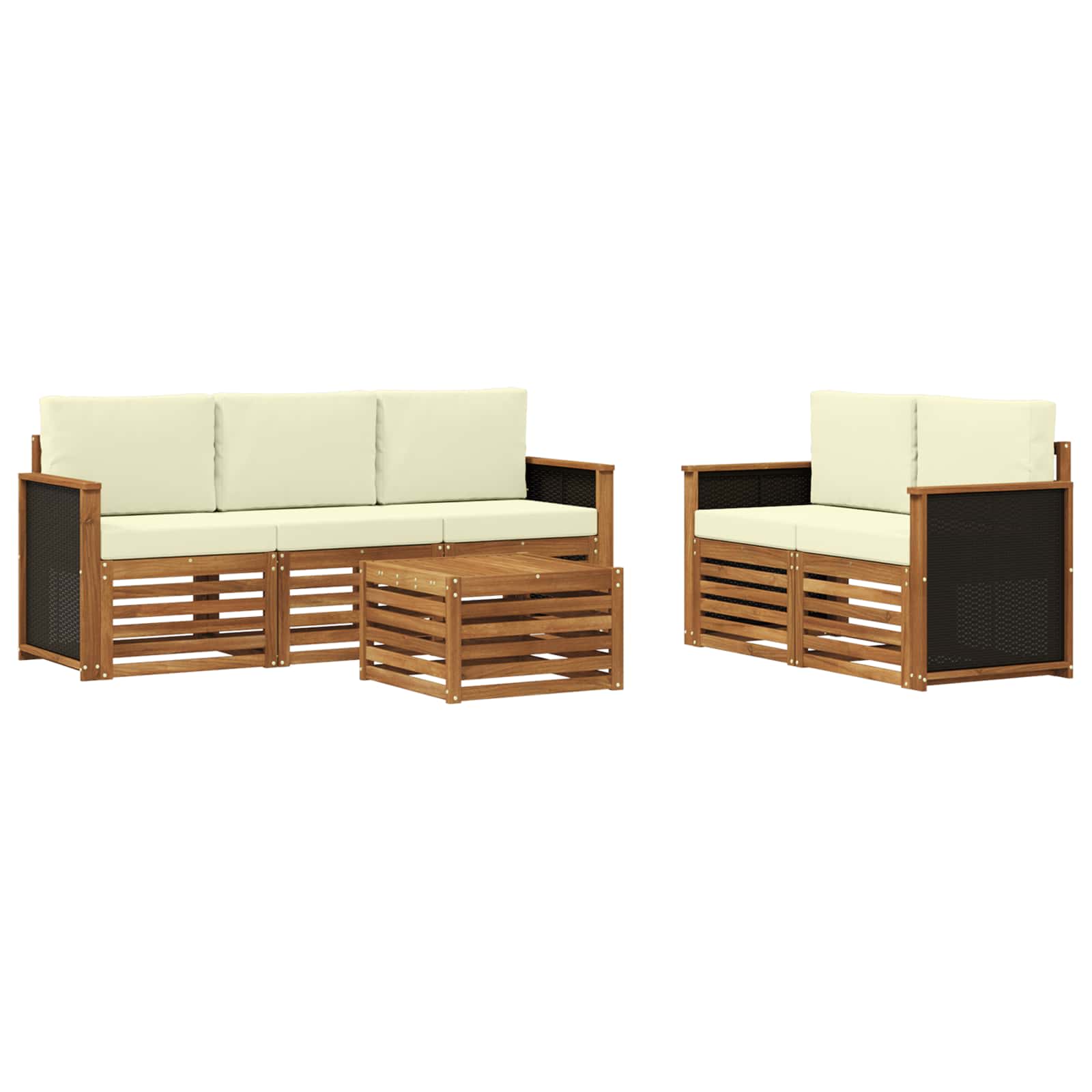 Setovi sofa s jastukom 6 pcs Čvrsto drvo akacije