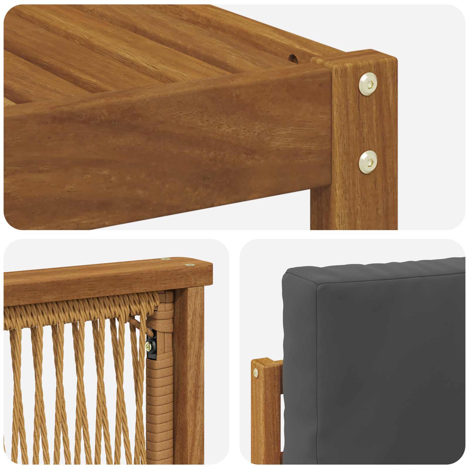 Setovi sofa s jastukom 6 pcs Čvrsto drvo akacije