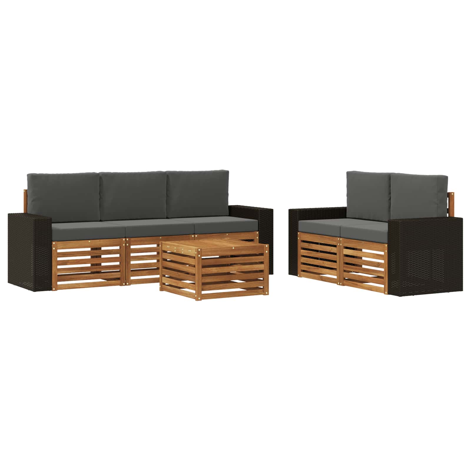 Setovi sofa s jastukom 6 pcs Čvrsto drvo akacije