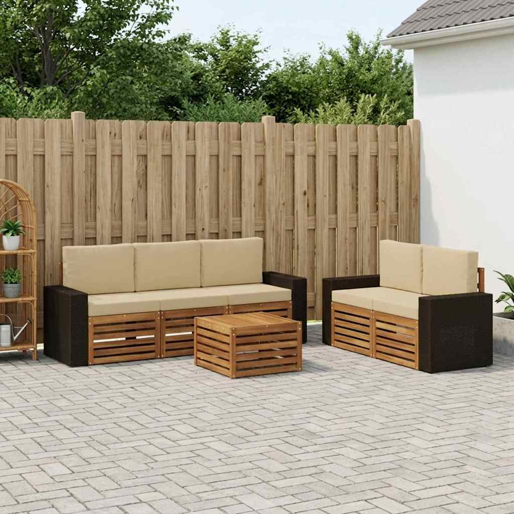 Setovi sofa Čvrsto drvo akacije