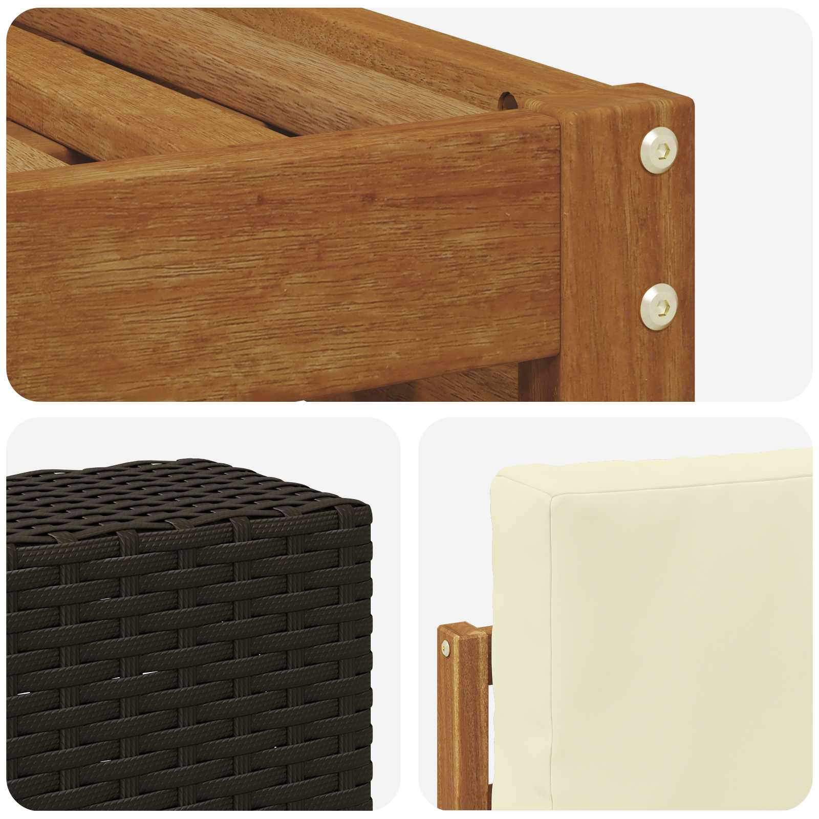Set vanjskih sofa 7 pcs Prirodna i krem Čvrsto drvo akacije