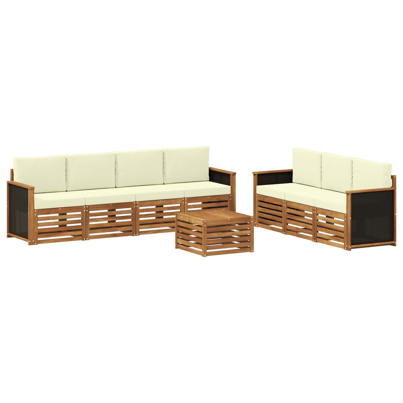 Setovi sofa s jastukom 8 pcs Čvrsto drvo akacije