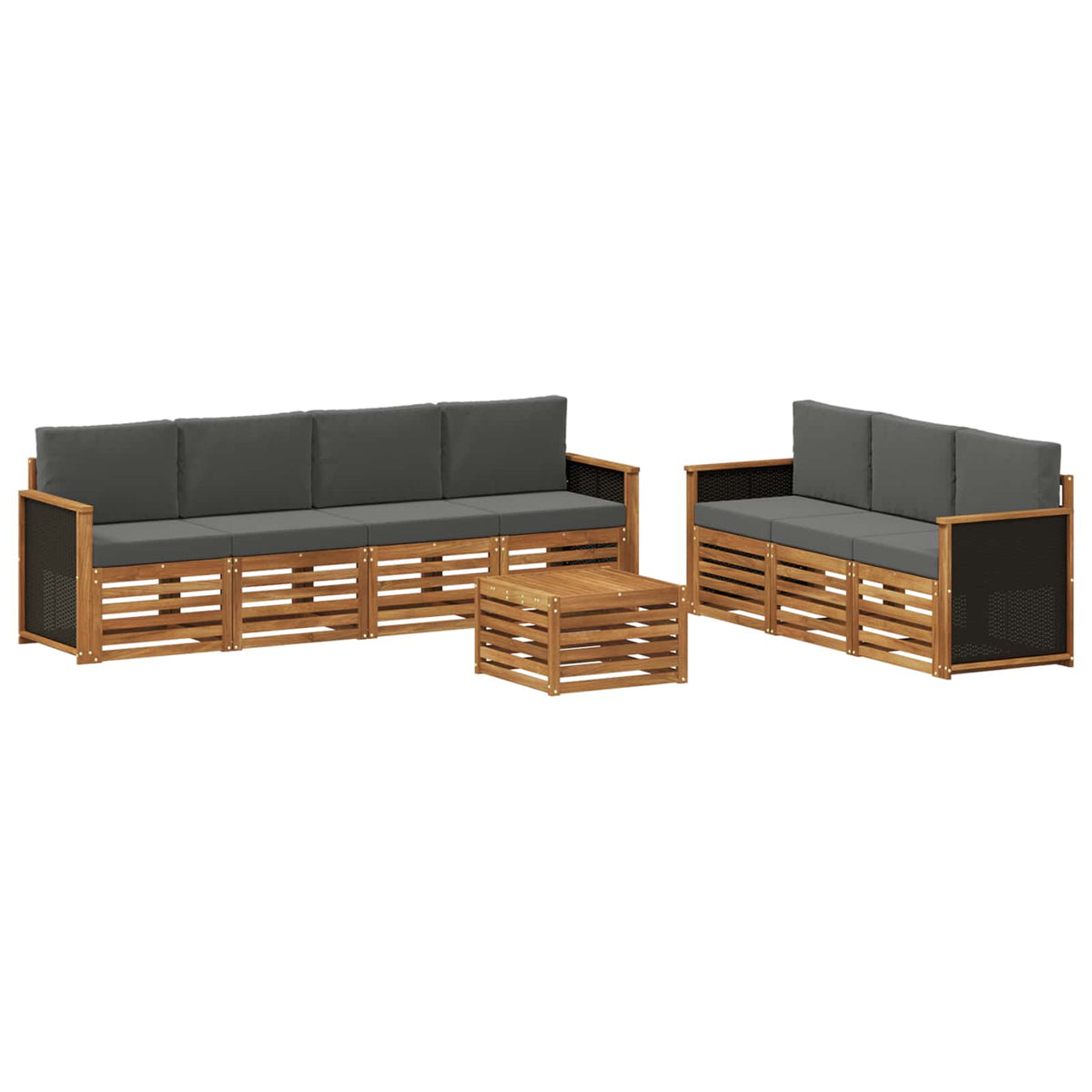 Setovi sofa 8 kom. Čvrsto drvo akacije