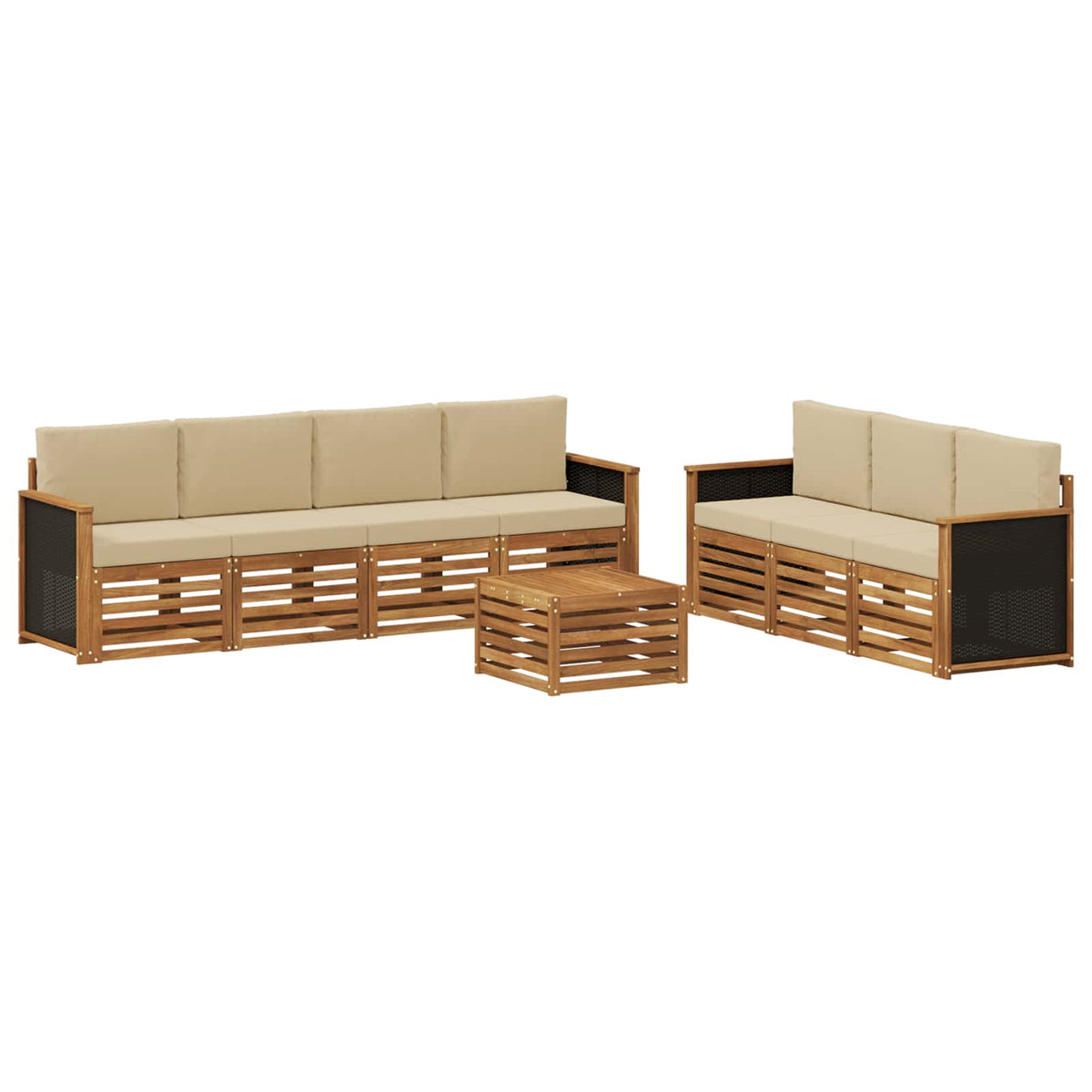 Setovi sofa 8 kom. Čvrsto drvo akacije