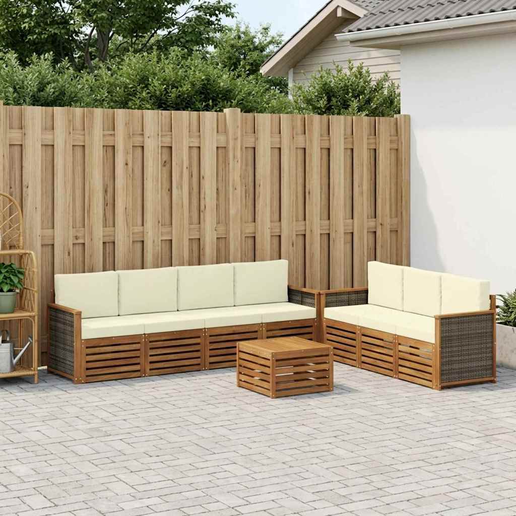 Setovi sofa s jastukom 8 pcs Čvrsto drvo akacije
