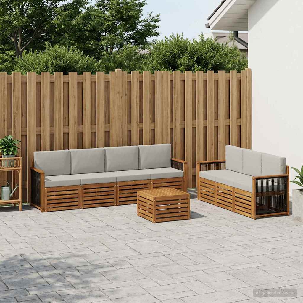 Setovi sofa s jastukom 8 pcs Čvrsto drvo akacije