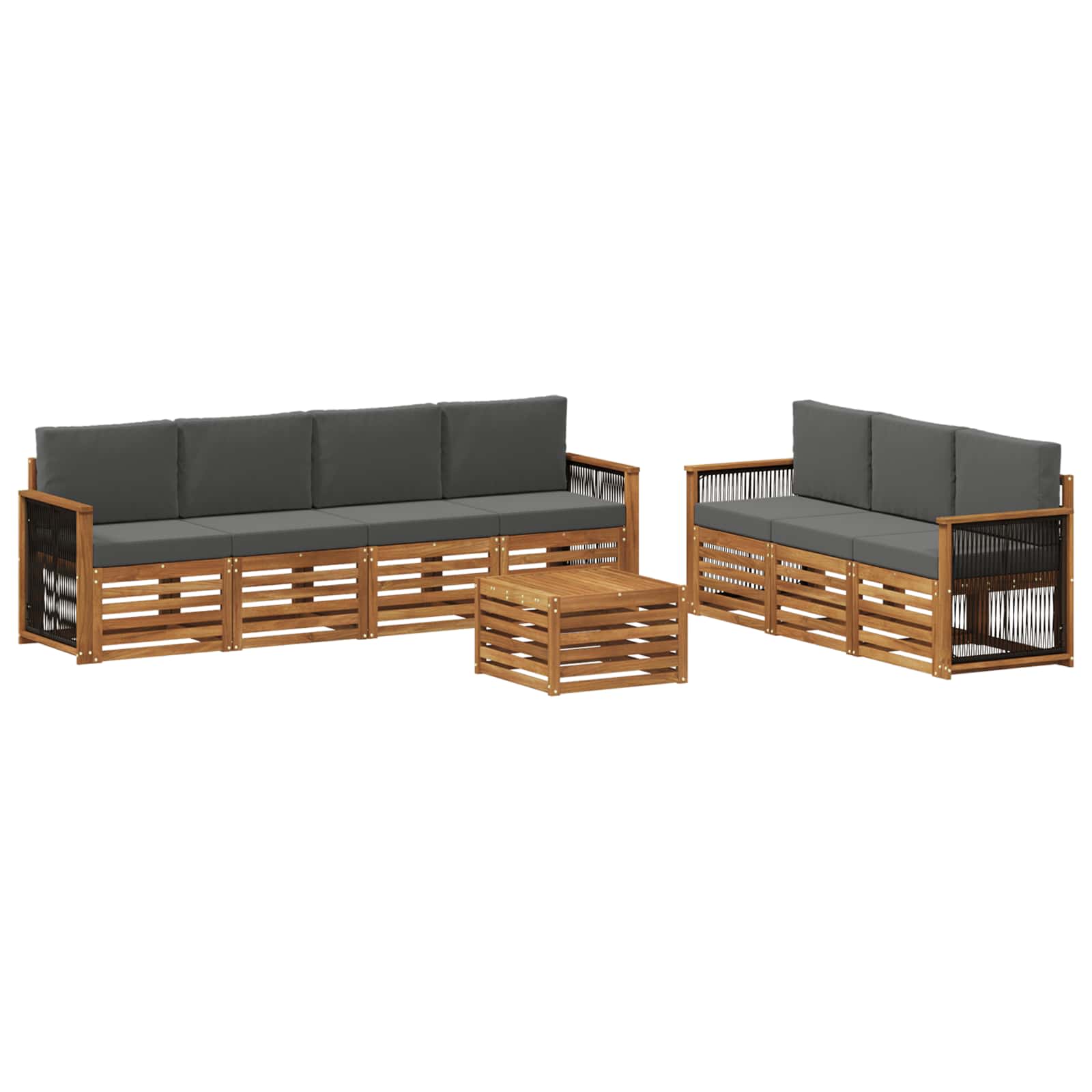 Setovi sofa s jastukom 8 pcs Čvrsto drvo akacije