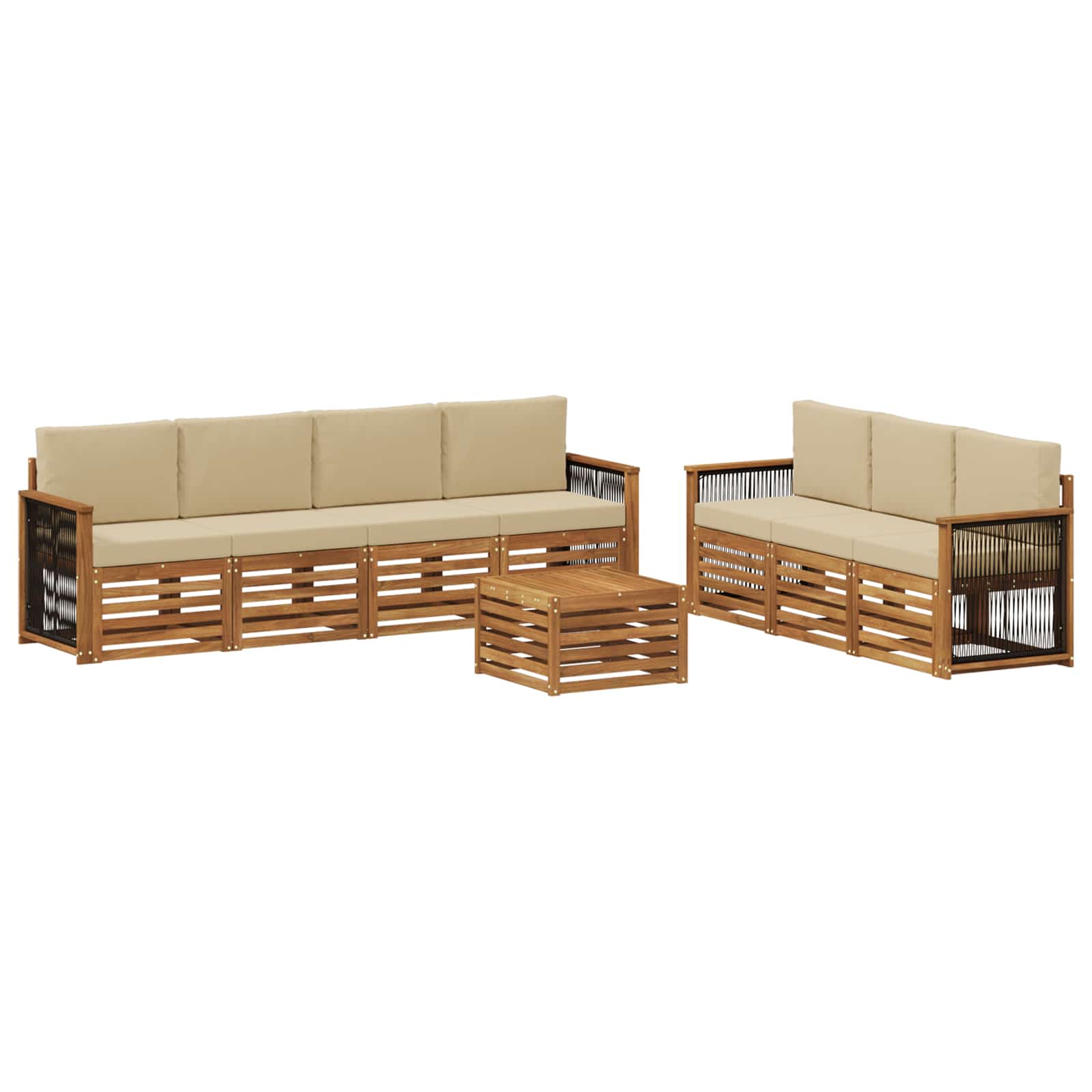 Setovi sofa s jastukom 8 pcs Čvrsto drvo akacije