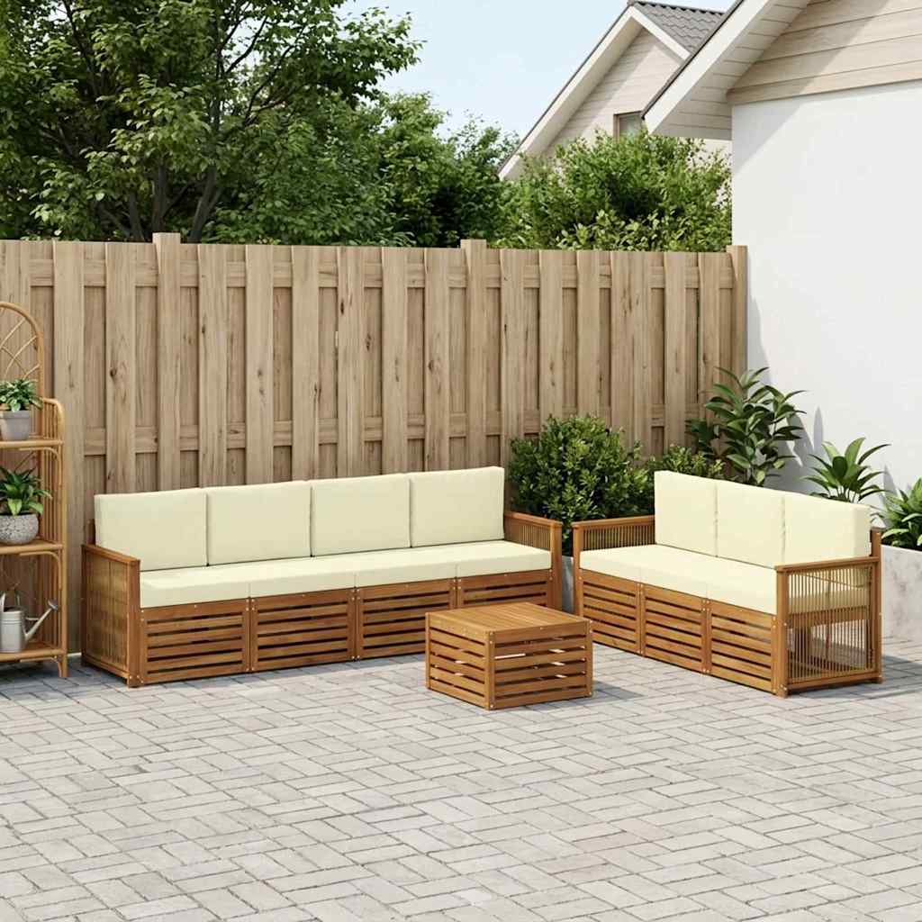 Setovi sofa s jastukom 8 pcs Čvrsto drvo akacije