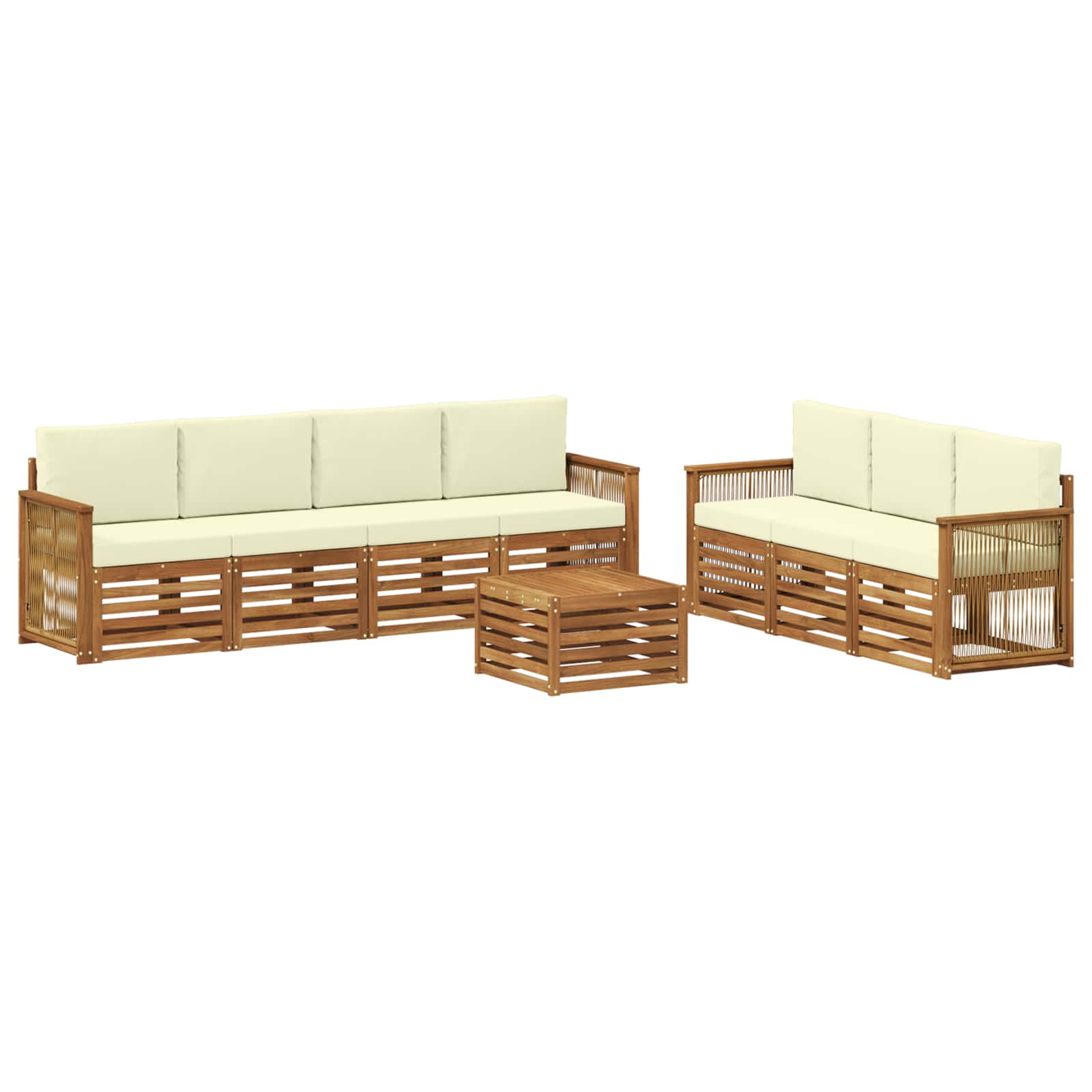 Setovi sofa s jastukom 8 pcs Čvrsto drvo akacije
