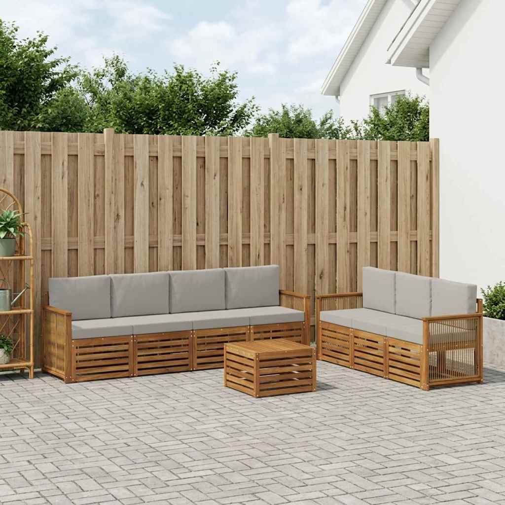 Setovi sofa s jastukom 8 pcs Čvrsto drvo akacije