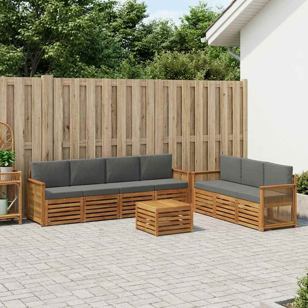 Setovi sofa s jastukom 8 pcs Čvrsto drvo akacije