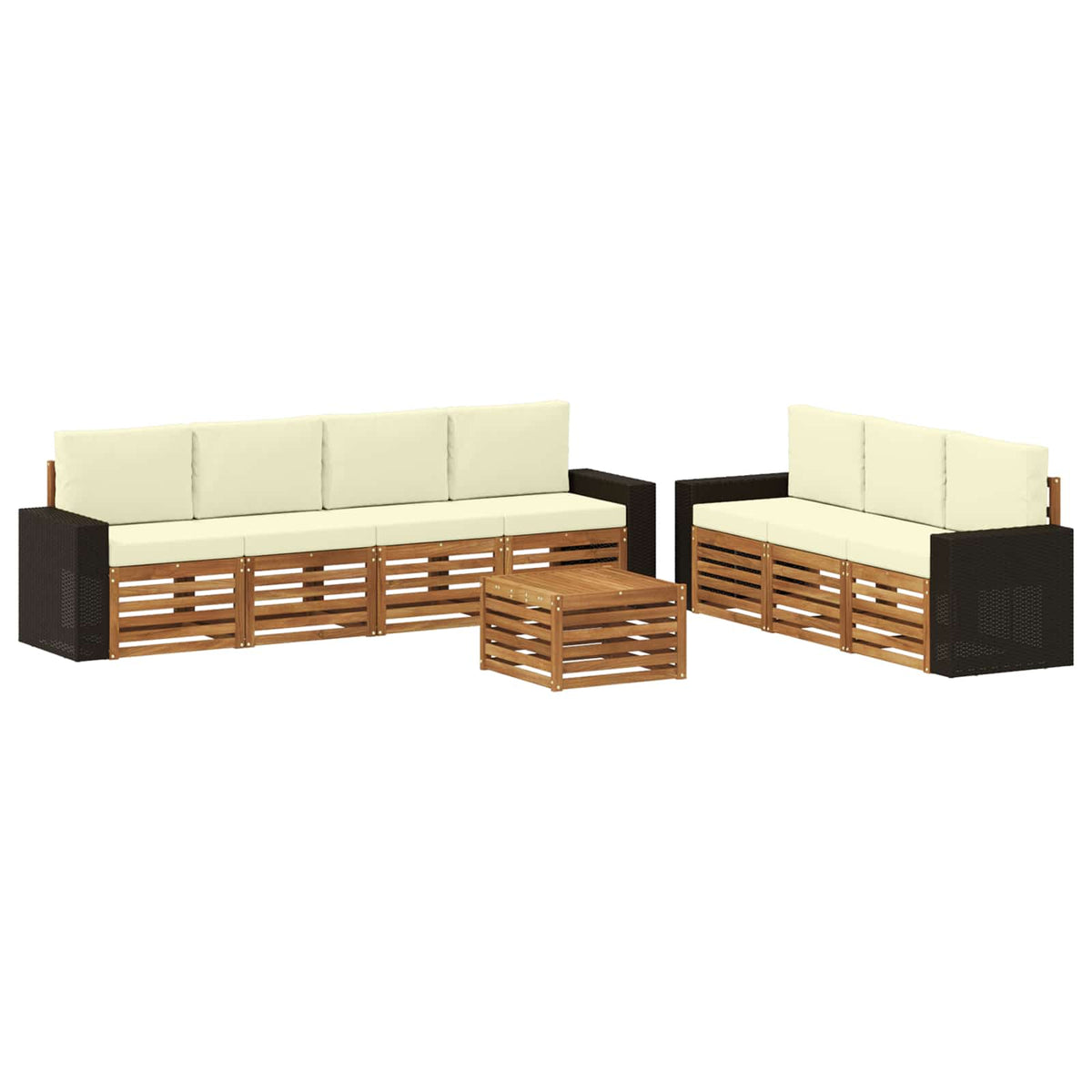 Setovi sofa 8 kom. Čvrsto drvo akacije