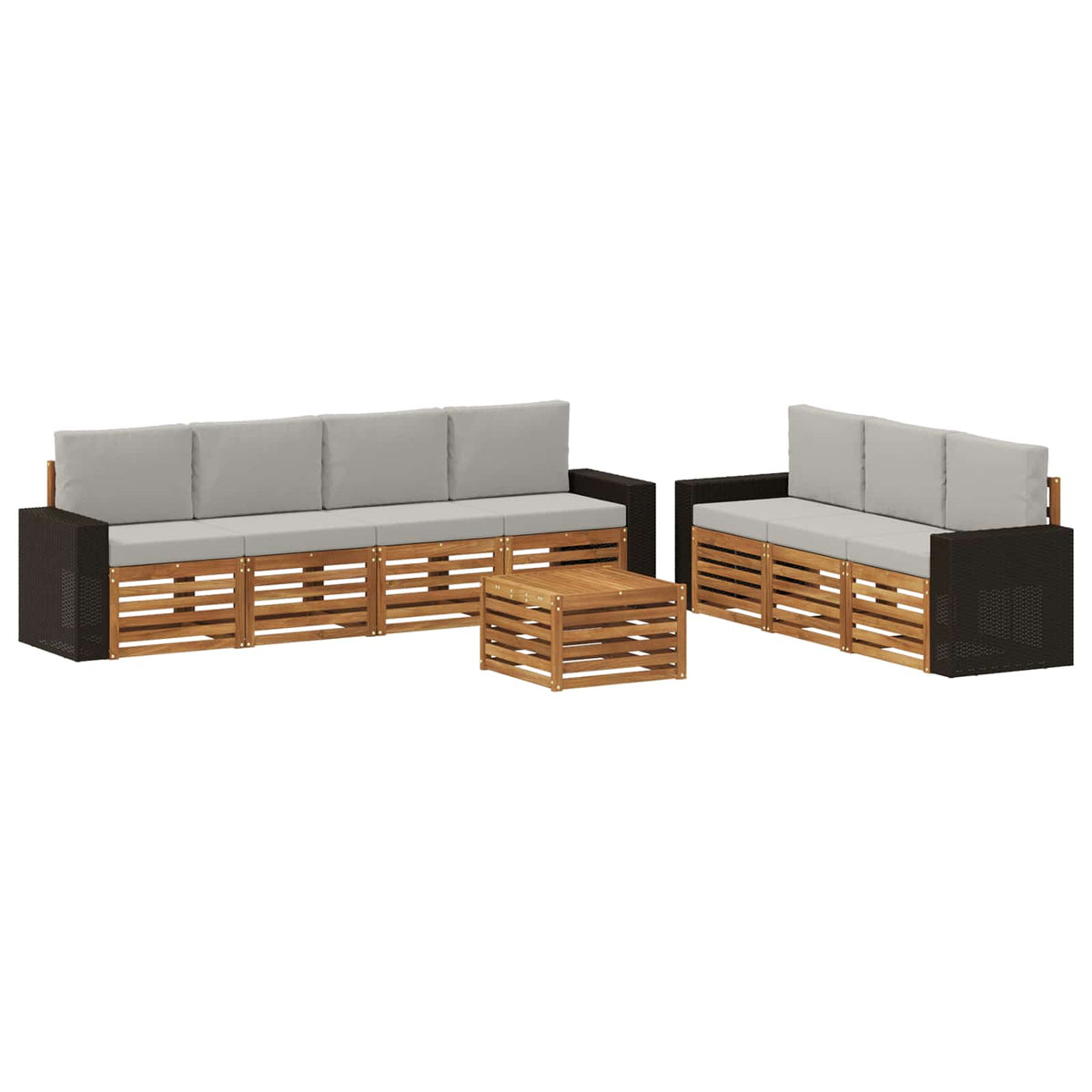 Setovi sofa 8 kom. Čvrsto drvo akacije