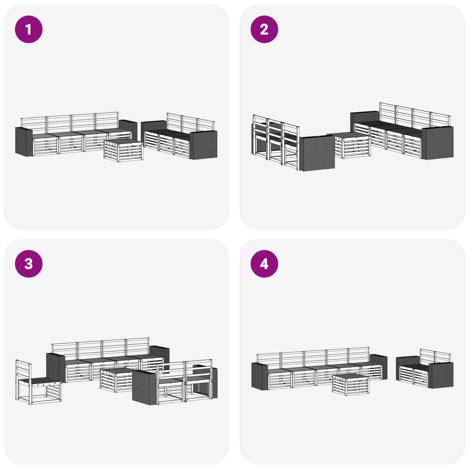 Setovi sofa 8 pcs Čvrsto drvo akacije