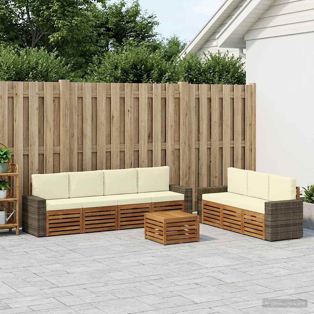 Setovi sofa s jastukom 8 pcs Čvrsto drvo akacije