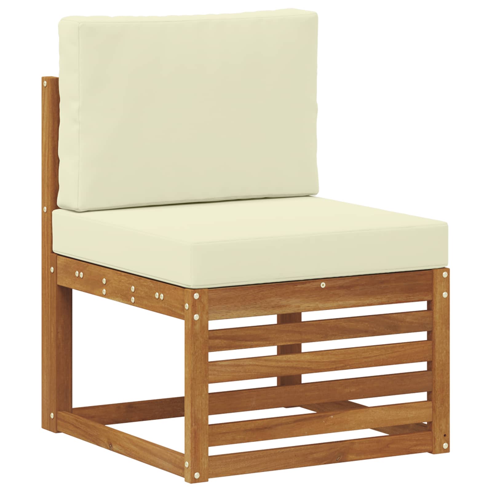 Set vanjskih sofa 8 kom. Prirodna i krem Čvrsto drvo akacije