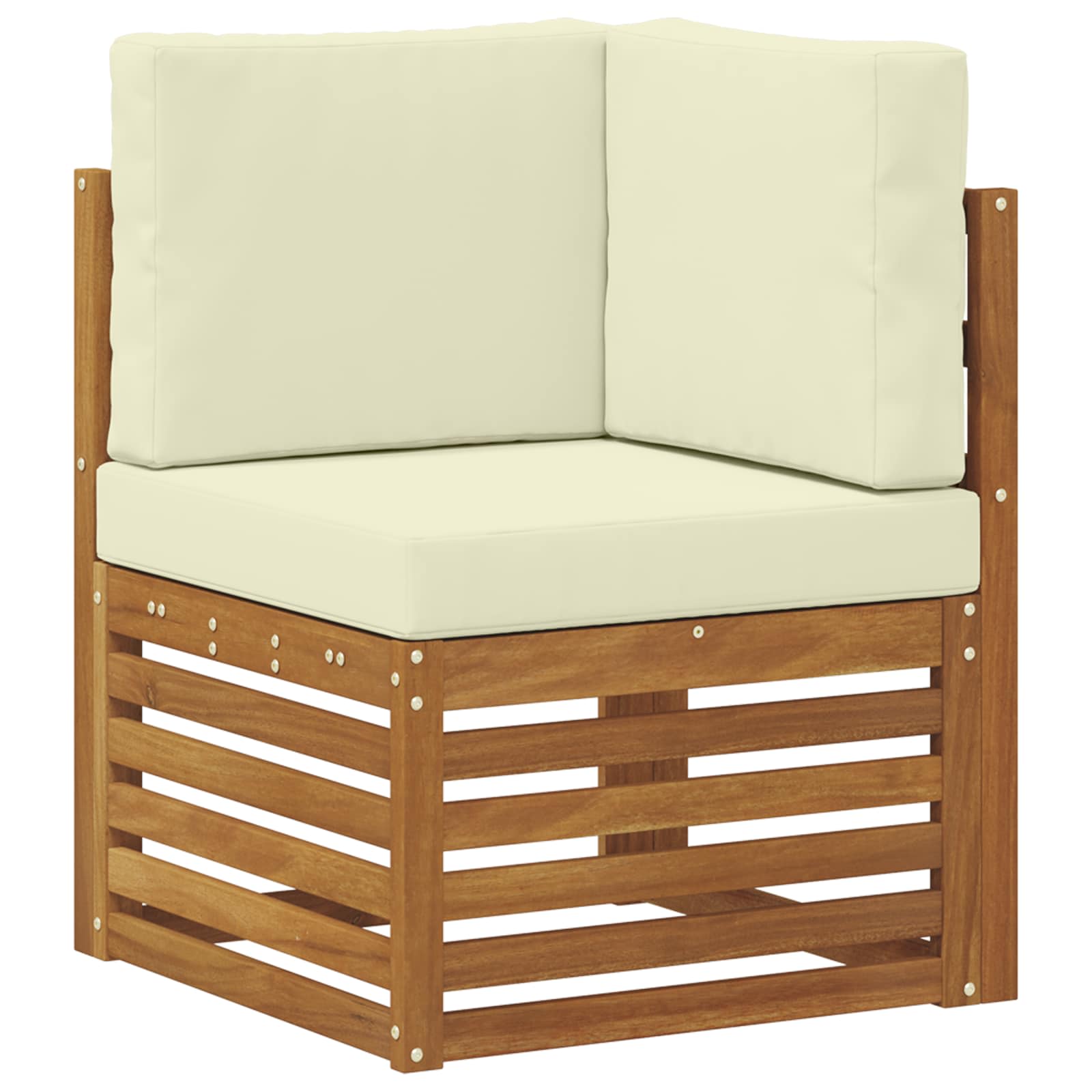 Set vanjskih sofa 8 kom. Prirodna i krem Čvrsto drvo akacije