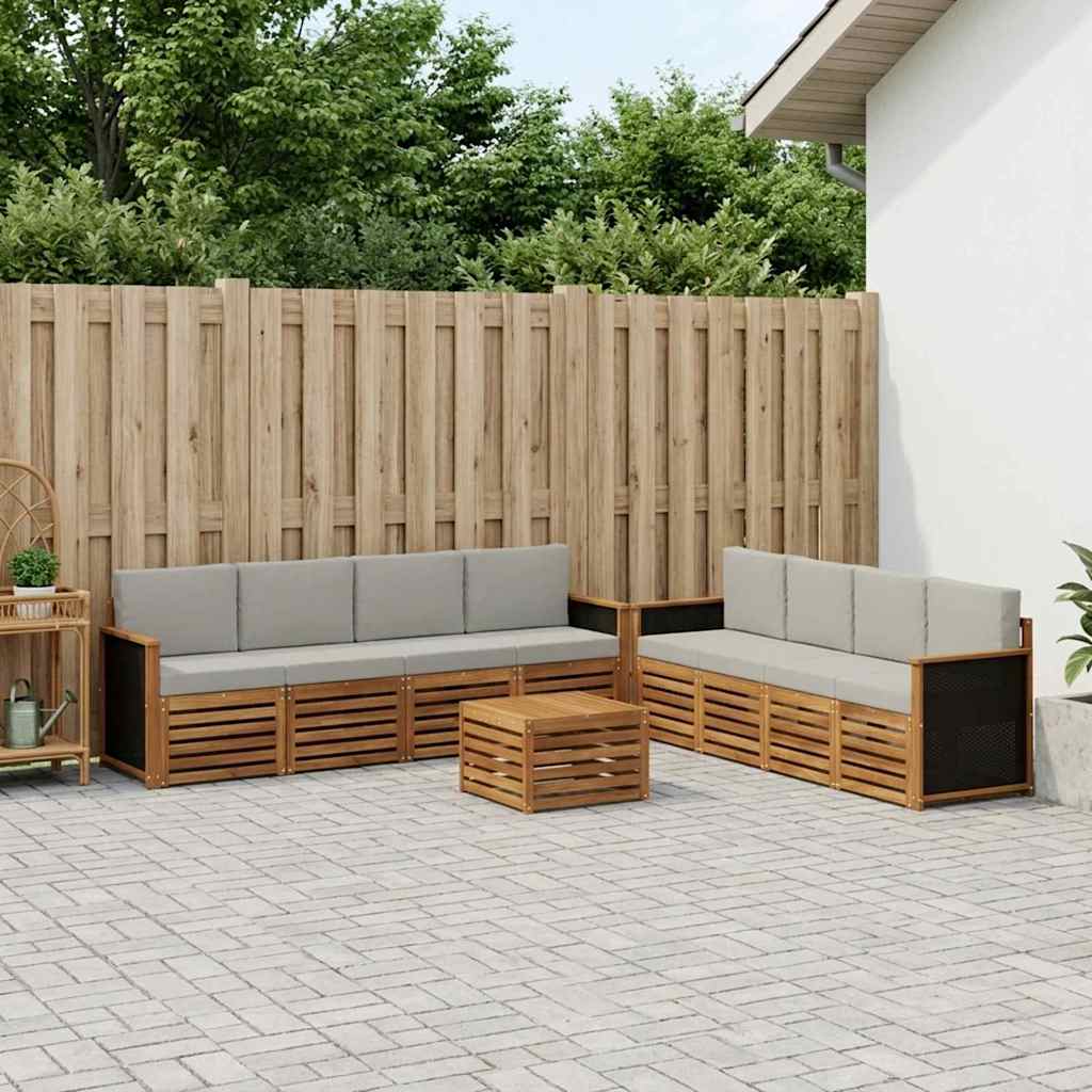 Setovi sofa s jastukom 9 pcs Čvrsto drvo akacije
