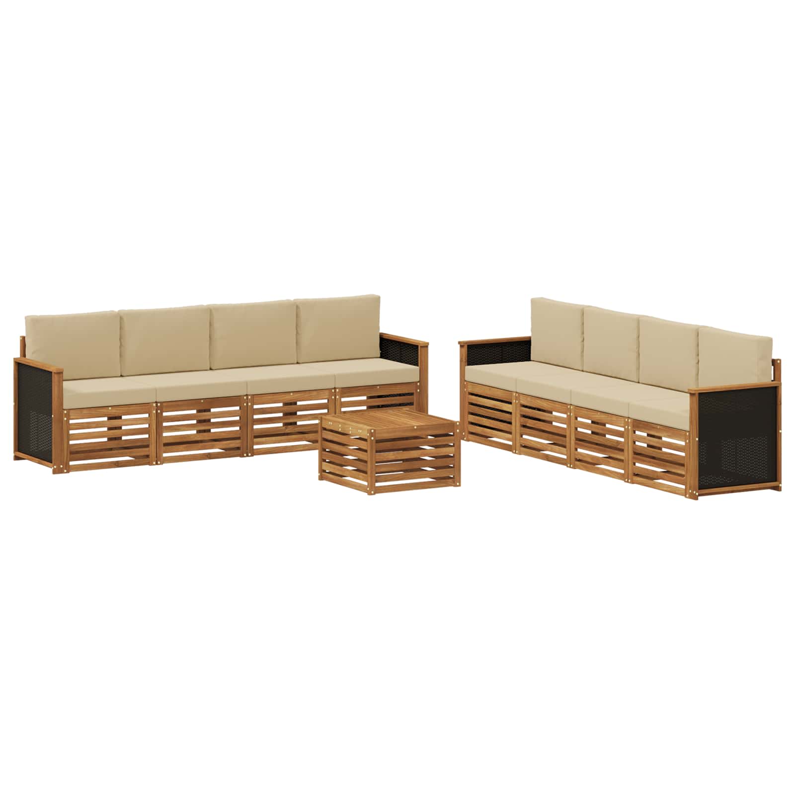 Setovi sofa s jastukom 9 pcs Čvrsto drvo akacije
