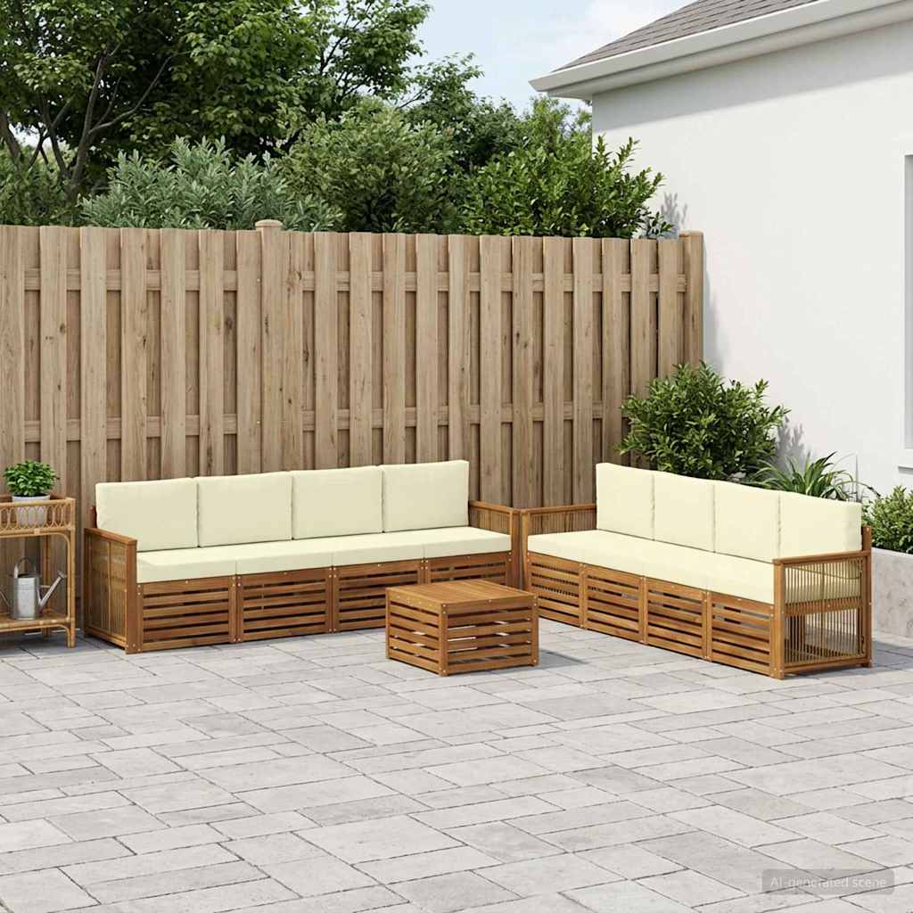 Setovi sofa s jastukom 9 pcs Čvrsto drvo akacije