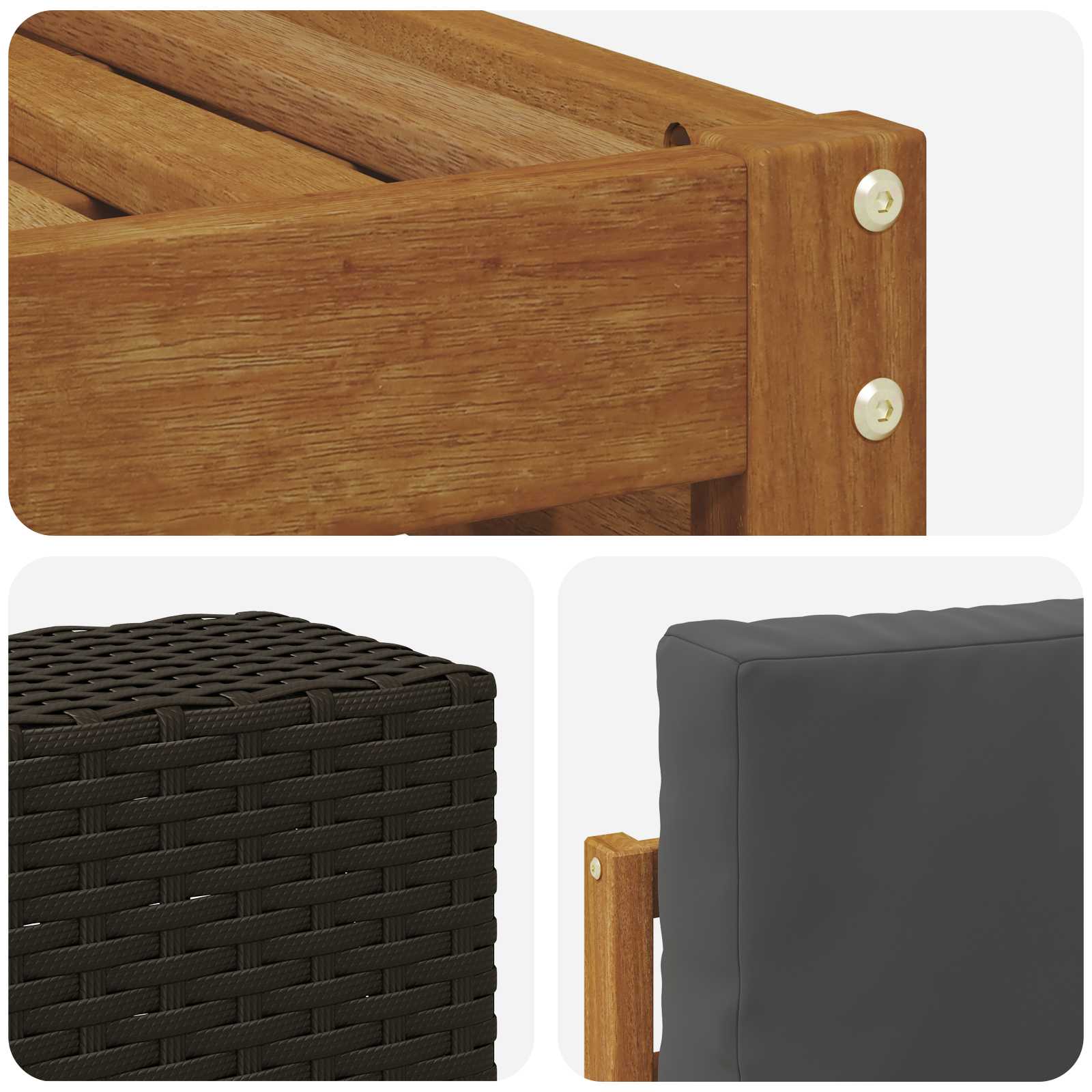 Setovi sofa s jastukom 9 pcs Čvrsto drvo akacije