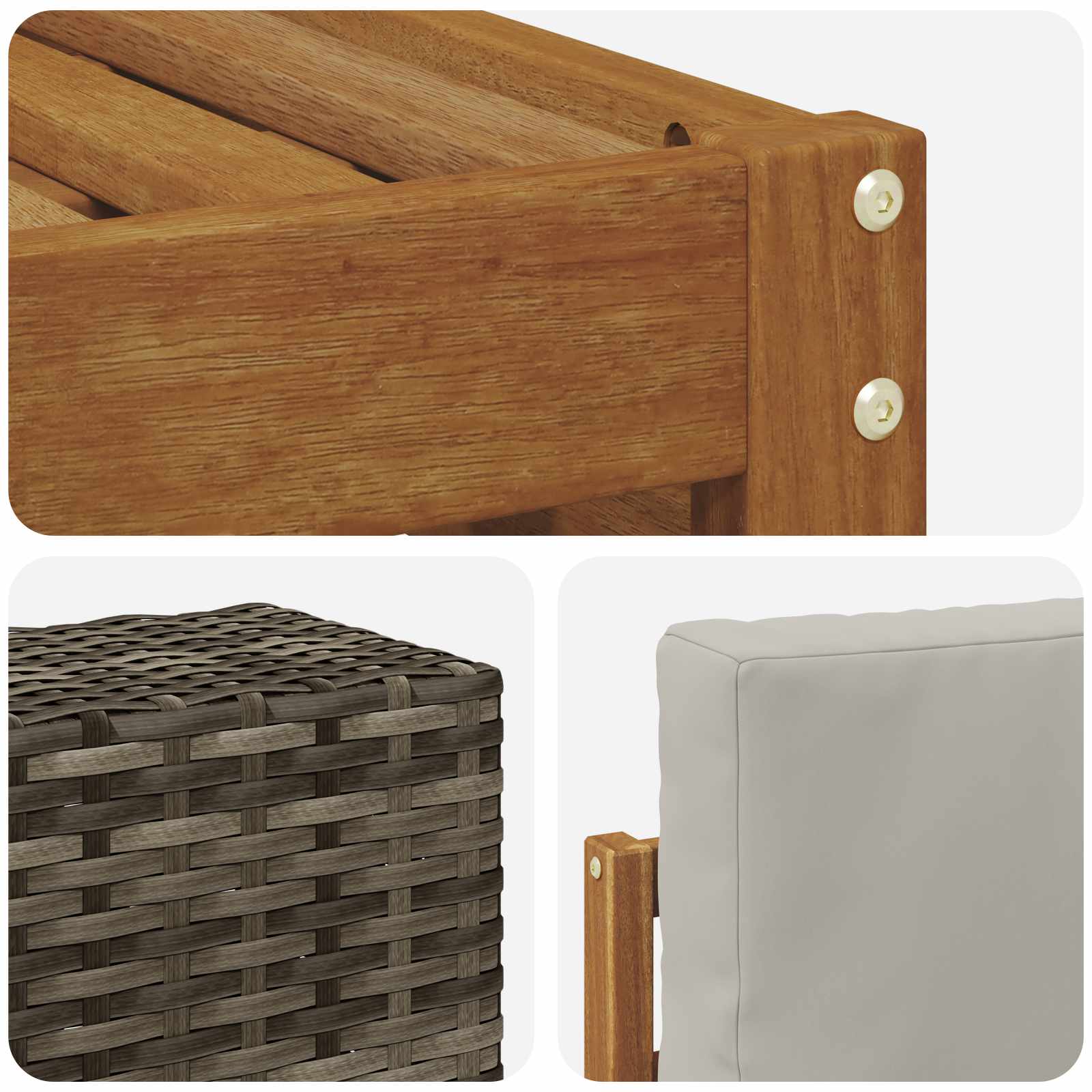 Setovi sofa s jastukom 9 pcs Čvrsto drvo akacije