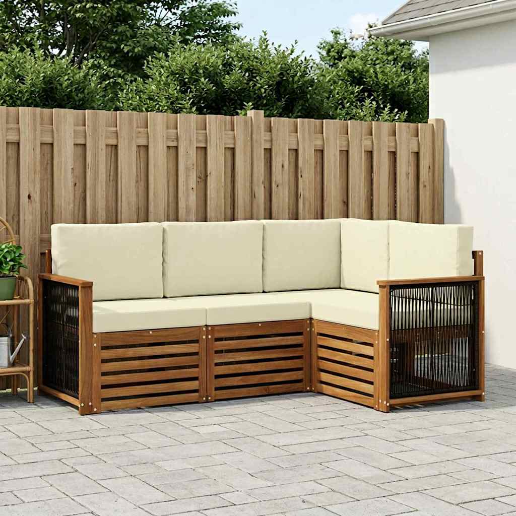 Setovi sofa s jastukom 4 pcs Čvrsto drvo akacije