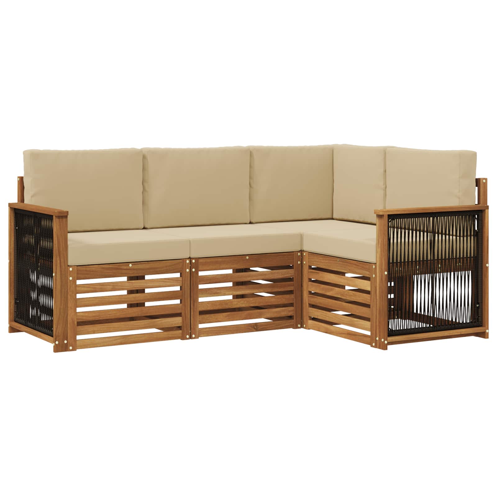 Setovi sofa s jastukom 4 pcs Čvrsto drvo akacije