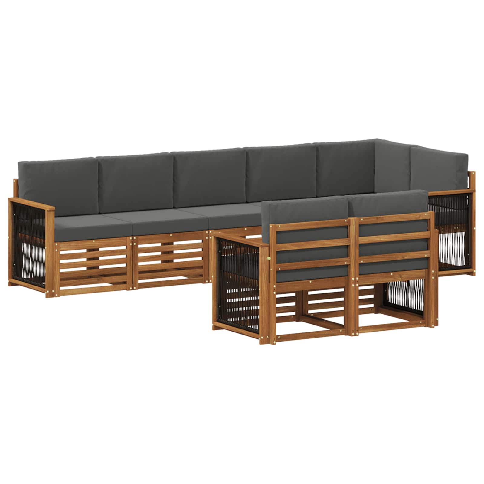 Setovi sofa Čvrsto drvo akacije