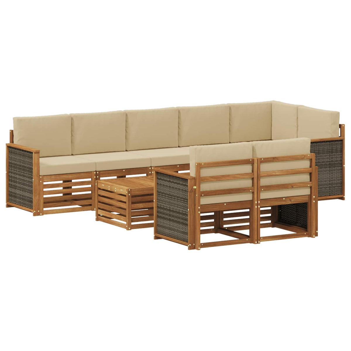 Setovi sofa Čvrsto drvo akacije