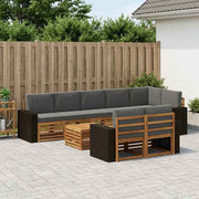 Set vanjskih sofa 9 kom. Prirodna i antracit Poliester