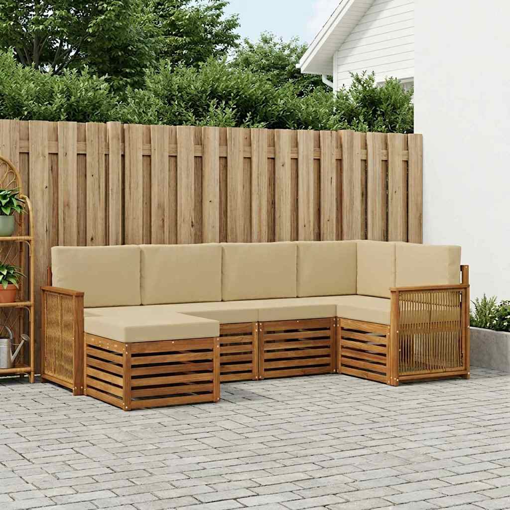 Sekcijska garnitura s jastukom 5 pcs Prirodna