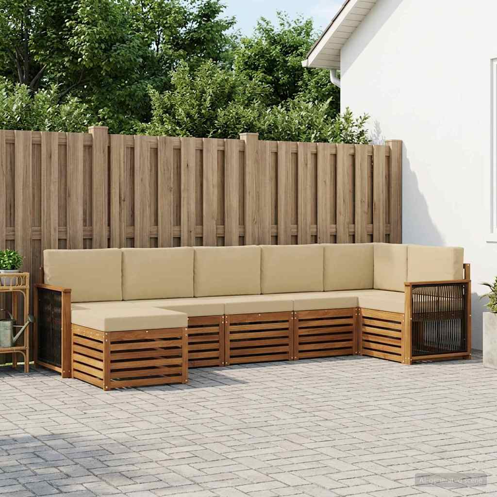 Sekcijska garnitura s jastukom 6 pcs Prirodna