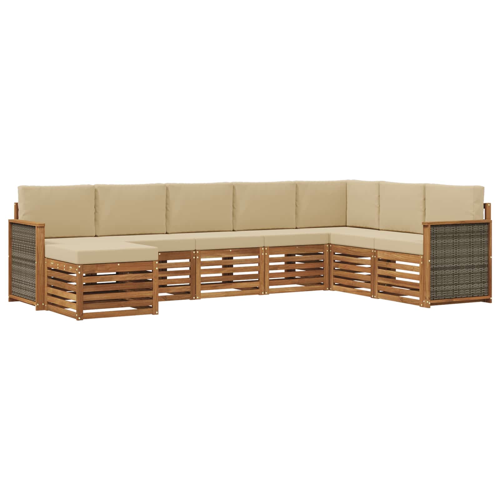Set vanjskih sofa s jastukom 6 pcs Prirodna