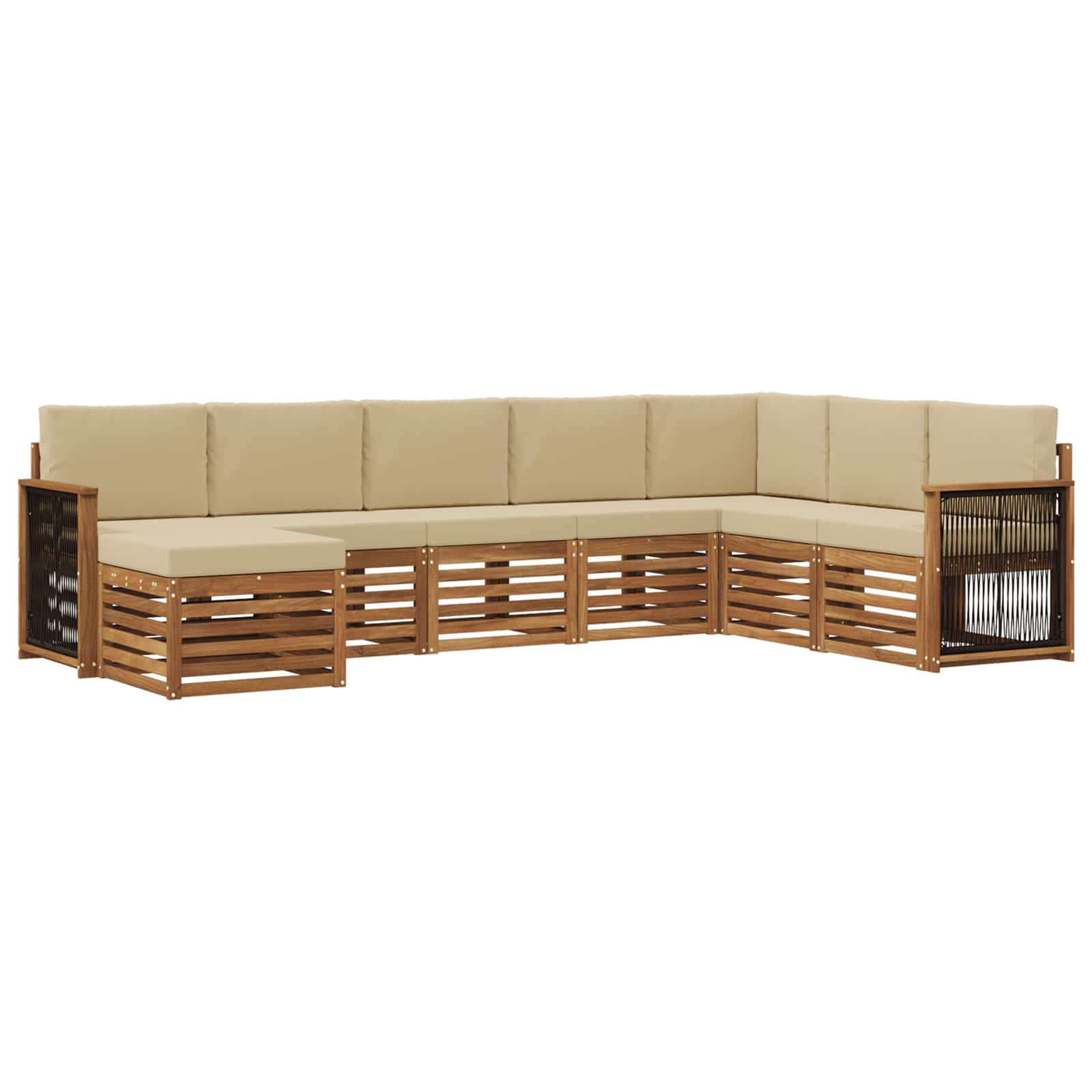 Set vanjskih sofa s jastukom 6 pcs Prirodna